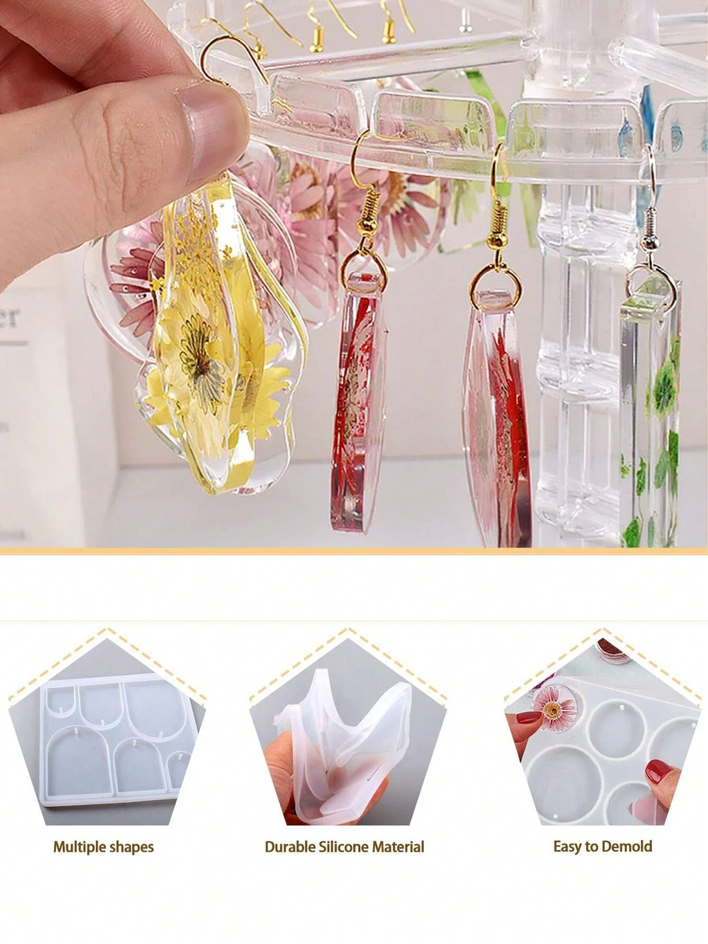 Resin Jewelry Mold, Silicone Mold With Holes, For Epoxy Resin Jewelry Casting, Can Be Used To Make Earrings, Pendants, Keychains And Other Jewelry, DIY Handmade - Mold for Resin Art