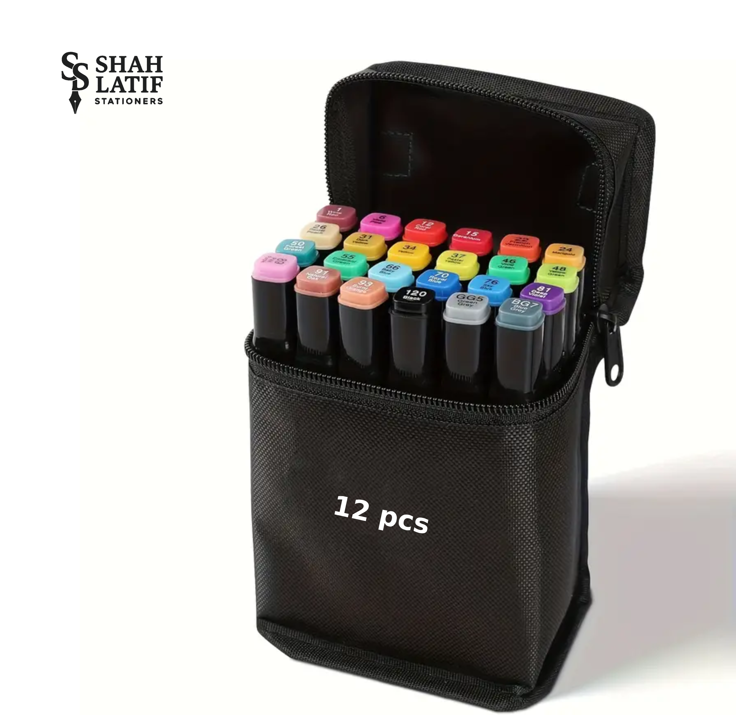 12 pcs Dual Sided Alcoholic Sketch Markers for Coloring Painting Sketching and Drawing