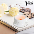 Handmade tea cup and saucer heart candle resin home decor