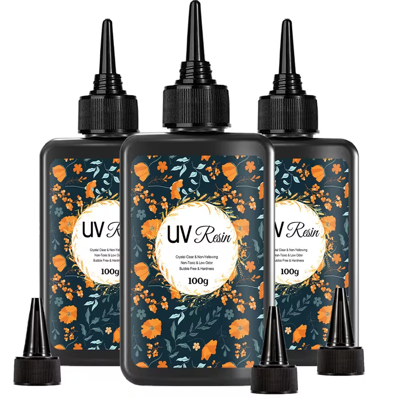 10/15/25/60/100/200g UV Resin Hard Glue Transparent LED DIY Tools UV Resin Crystal Clear Ultraviolet Fast Curing For Jewelry Making, Craft Decoration