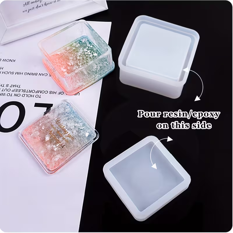 Resin Storage Box Mold | Jewelry Box Resin Silicone Mold with Lid | Best for Epoxy, Polymer Clay, Concrete Cement, DIY Craft, Candles | Available in 2 Different Styles