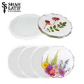 Faceted coaster silicone mold set round and octagon 4 pieces