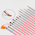 Paint Brushes Professional Quality Flat Tip Round Tip Angular Tip Fan Brushes Best For Artists 15 Pcs Nail Art Brushes
