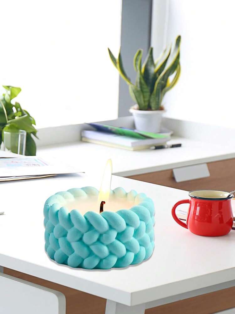 Braided Knit Texture Candle Silicone Mold – Round
