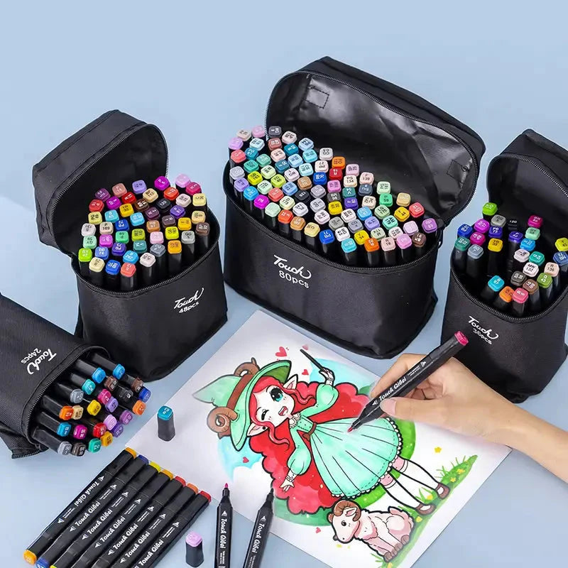 Ohuhu Markers Dual Tip Sketch Markers Set – Fine & Broad Tip Art Pens for Kids & Adults, Coloring & Drawing Supplies Alcohol-Based Marker Set