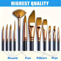 Pack of 12 Multi Shapes High Quality Nylon Professional Art Paint Brush Set Water Color Oil Acrylic Artist Paint Brush Set