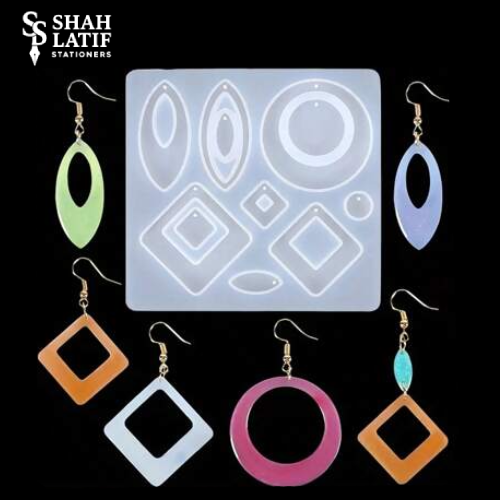 Geometric earring silicone mold 9 mixed shapes for resin jewelry