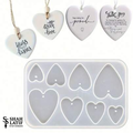 8 cavity multi-size heart tag silicone mold for resin pendants and gift tags