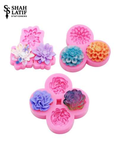 3 piece pink flower silicone mold set lotus dahlia and rose
