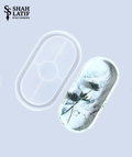 Oval pill tray silicone mold single with center divider for resin