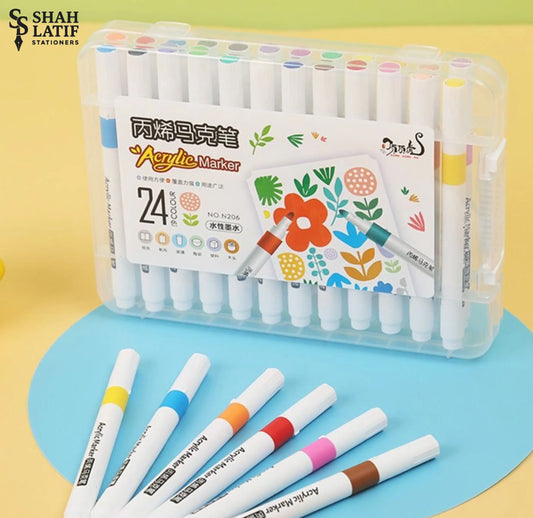 24 pcs case pack Acrylic Paint Markers Wood, Glass, Fabric, Stone Arts and Crafts, Professional Artistic Use