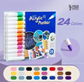 24 pcs Acrylic Paint Markers Wood, Glass, Fabric, Stone Arts and Crafts, Professional Artistic Use