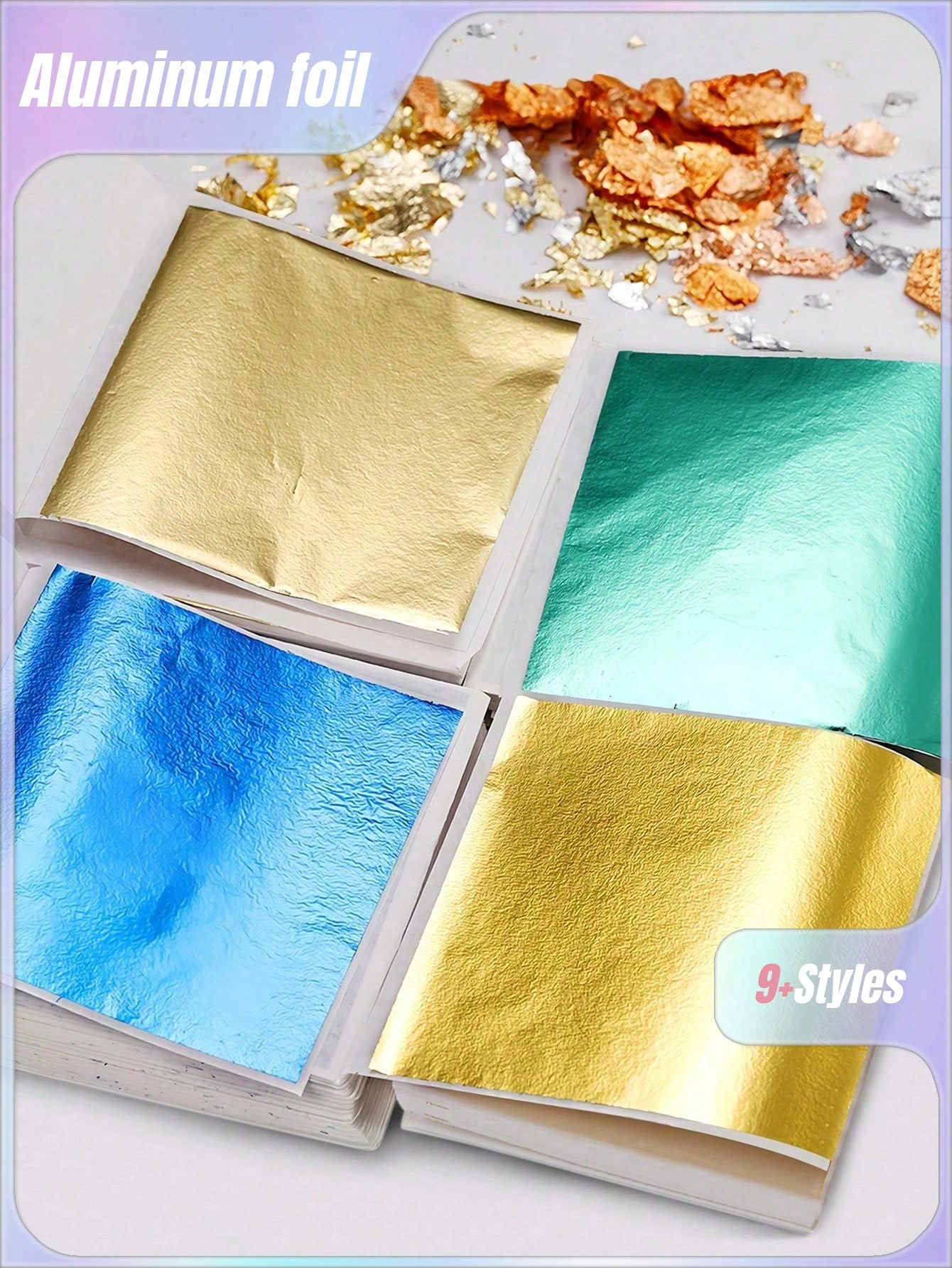 Gold Foil Leaf for DIYs, Slime, Resin, Gilding, Scrapbooking, Gilding, Framing, Nail Art, Cake Decoration, Handcraft Foil, Art & Craft Gold Foil Paper for Arts Crafts Paintings