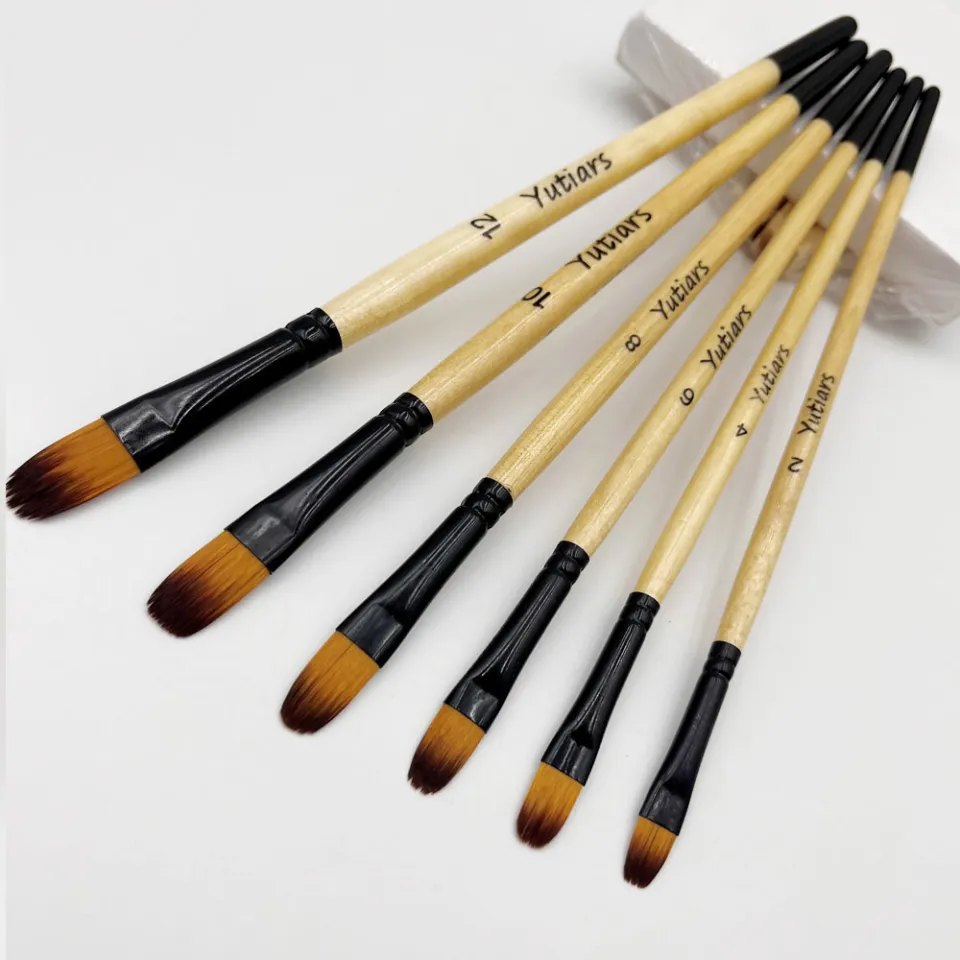 Pack of 12 Multi Shapes High Quality Nylon Professional Art Paint Brush Set Water Color Oil Acrylic Artist Paint Brush Set