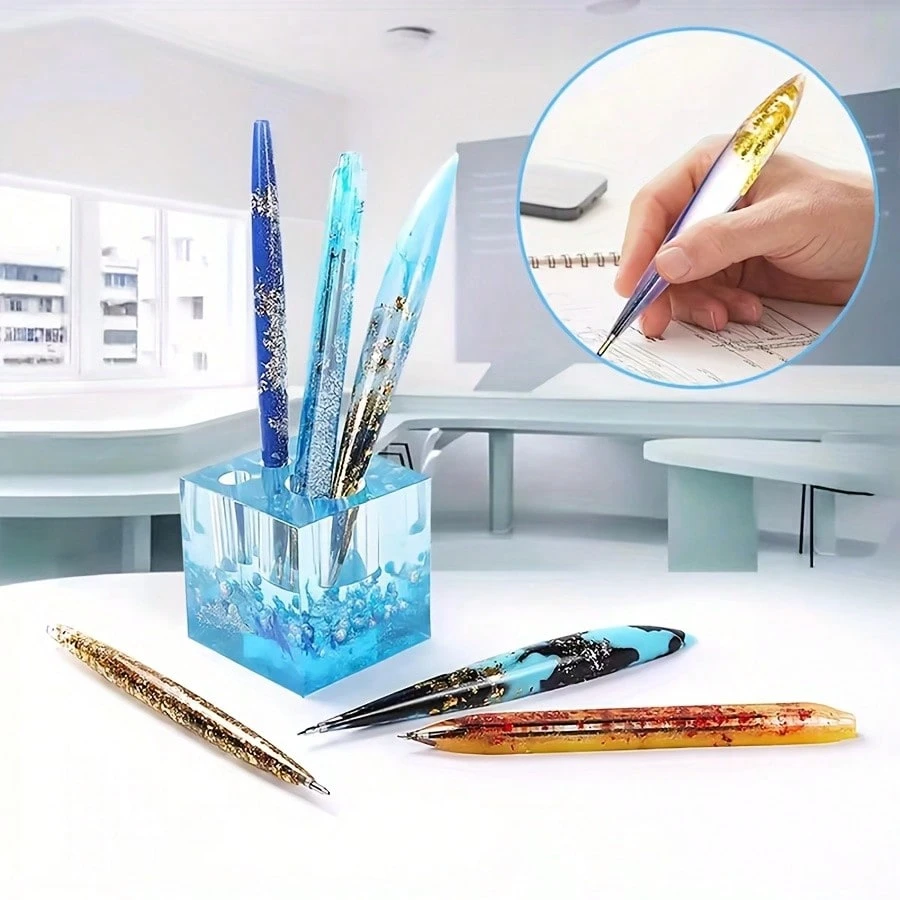 Pen Shape Resin Mold Kit Pen Silicone Molds Epoxy Resin Molds Resin Casting Molds For DIY Resin Crafts Making - Ball Pen Silicone Mold for Epoxy Resin DIY