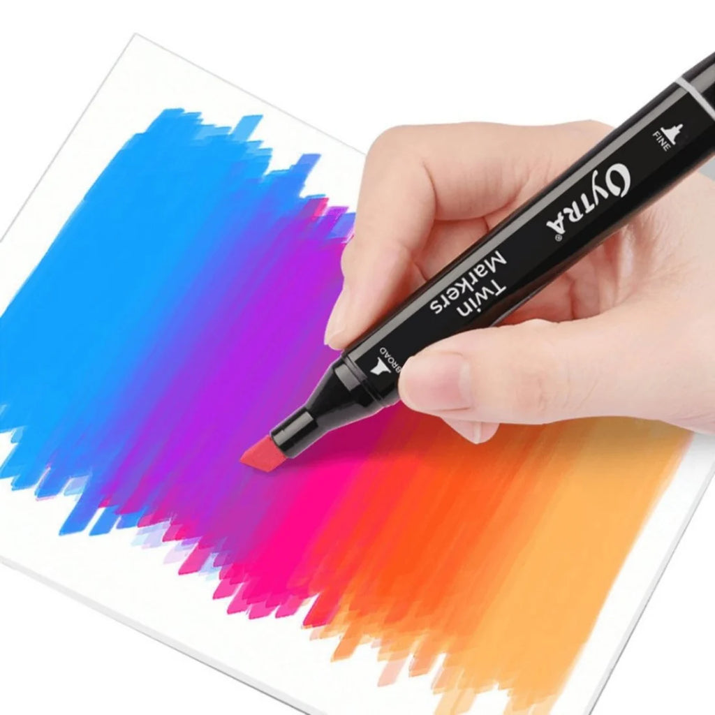 Ohuhu Markers Dual Tip Sketch Markers Set – Fine & Broad Tip Art Pens for Kids & Adults, Coloring & Drawing Supplies Alcohol-Based Marker Set