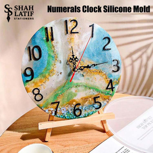 Large round Roman numerals clock face silicone mold for resin wall clock