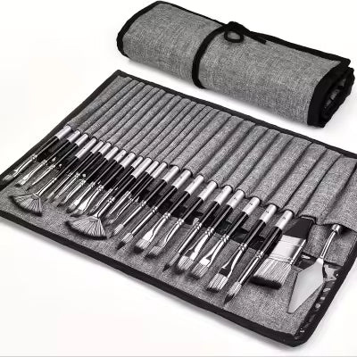 24pcs Premium Art Brush Combination Set | Paired with Palette Knife and Painting Bag