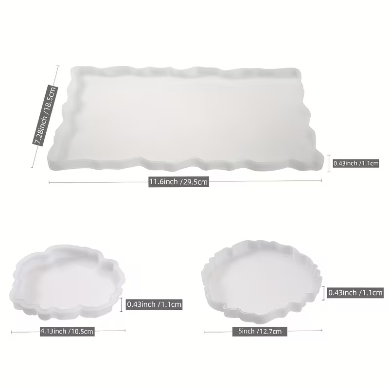 Large Resin Tray Mold And Coaster Molds for Resin Art Casting, Flower Shape Epoxy Resin Casting Molds for DIY, Home Decoration