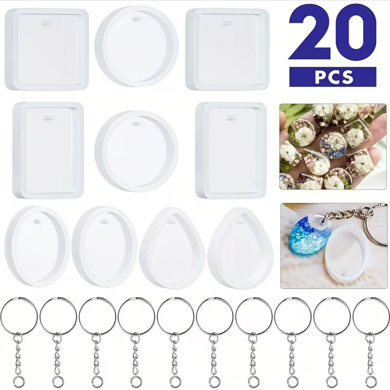 Mold for DIY Keychain Pendant Silicone Mold Set - For Making Crystal Epoxy Resin Pendant And Jewelry Silicon Mould for resin art