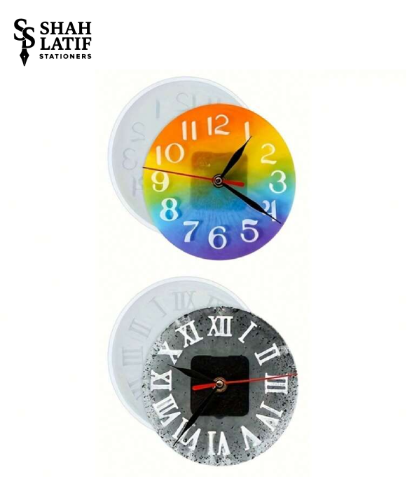 Round Clock Silicone Mold Set – Arabic & Roman Numerals (2pcs)