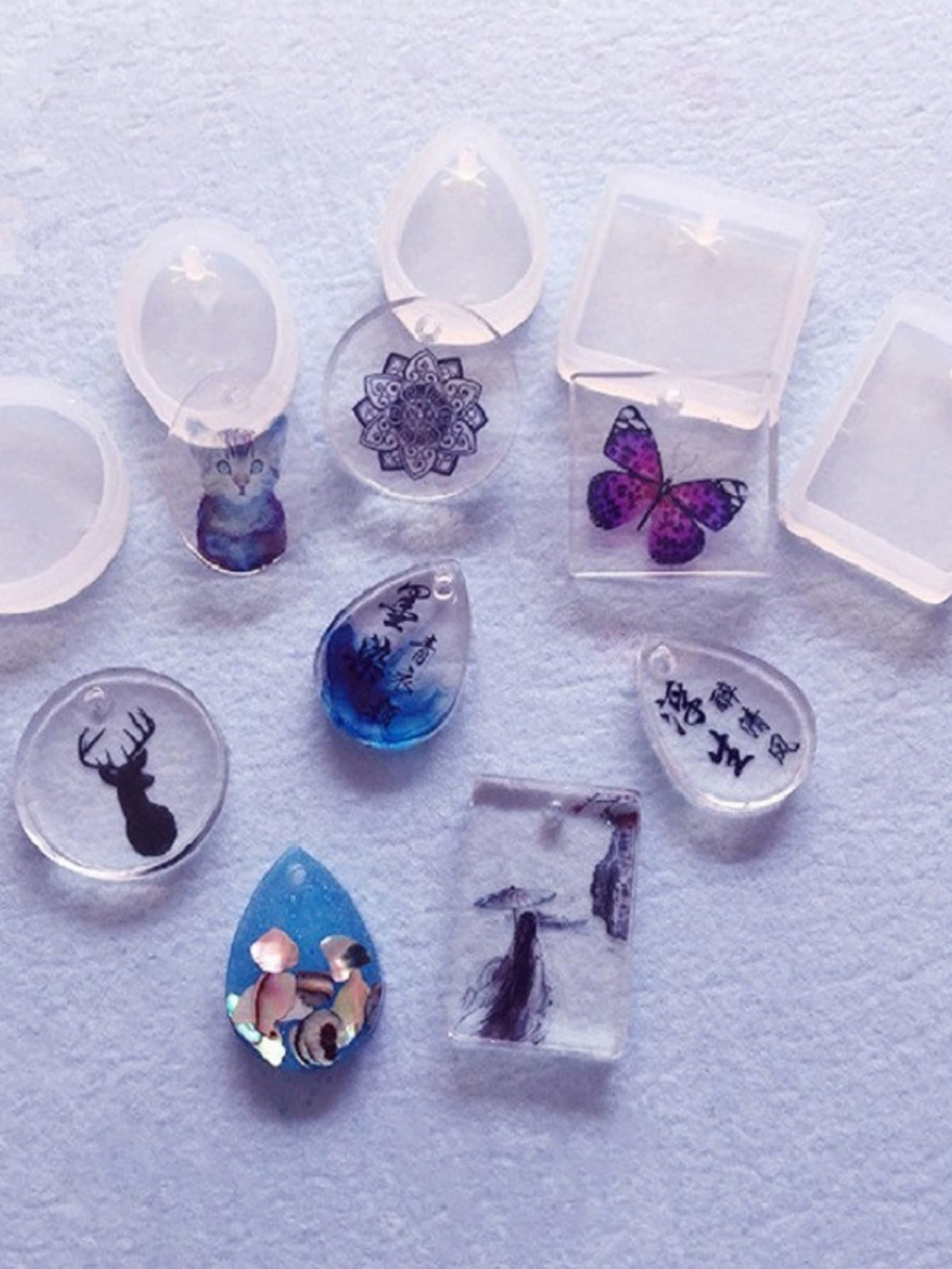 Mold for DIY Keychain Pendant Silicone Mold Set - For Making Crystal Epoxy Resin Pendant And Jewelry Silicon Mould for resin art