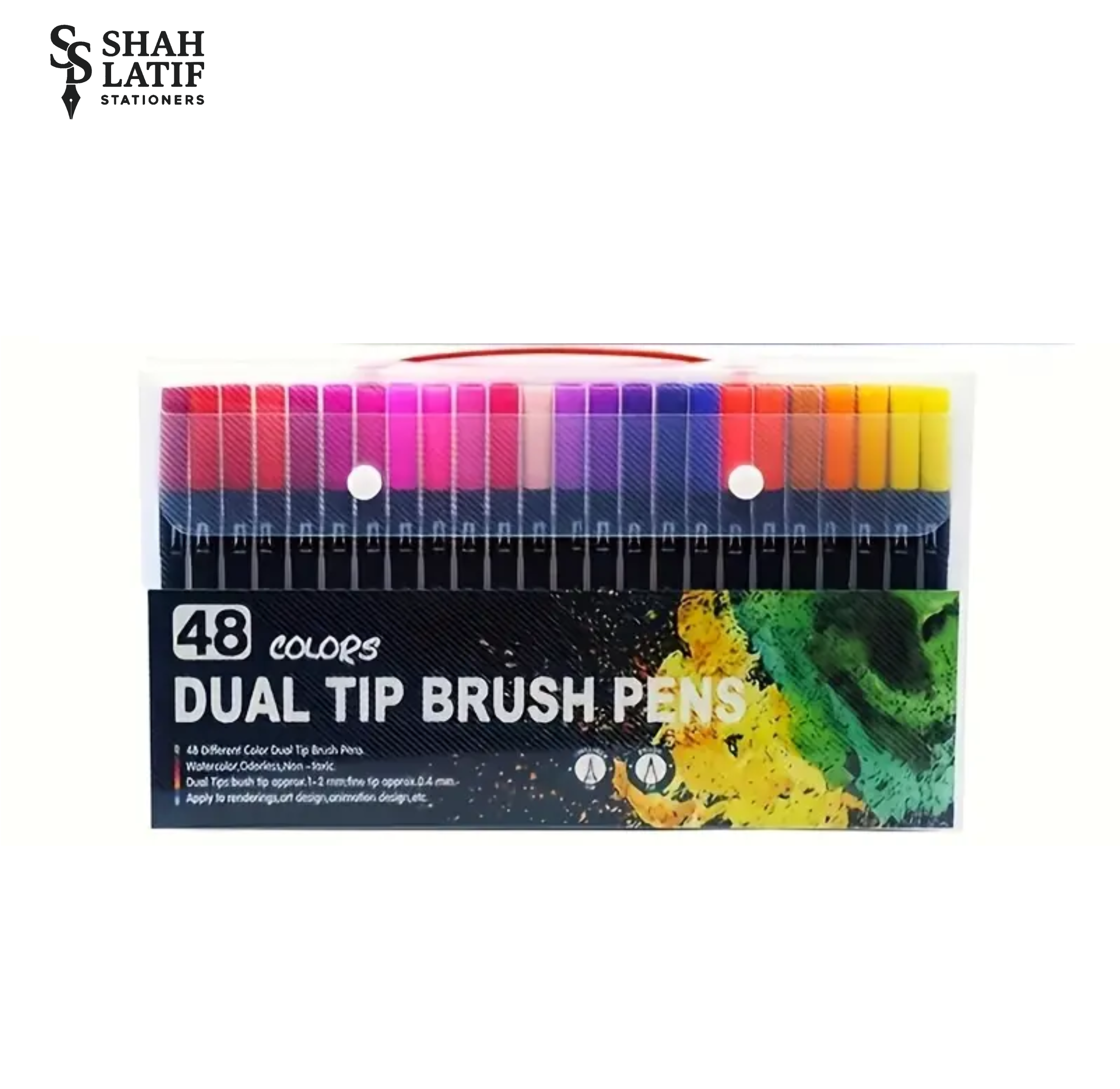 48 pcs Dual Tip Brush Art Markers, Flexible Brush & Fine Tip, for Adult Coloring, Bullet Journaling, Sketching