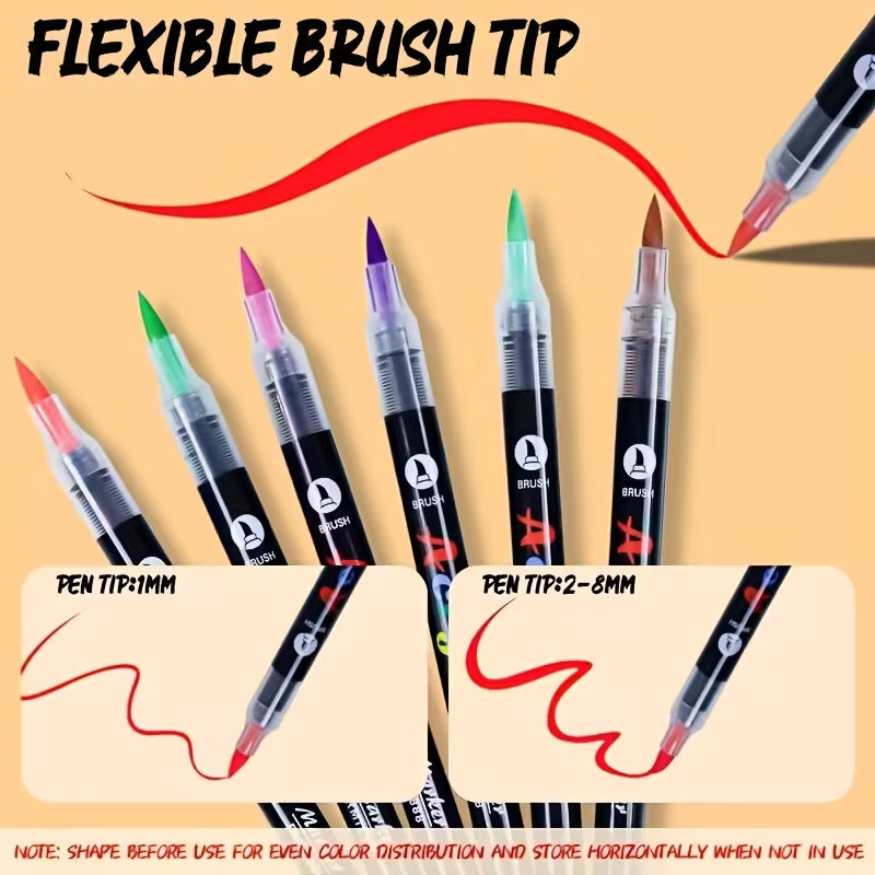 Acrylic Paint Brush Markers – Flexible Brush Nib, Quick Dry, Non-Toxic | Premium Water Based Paint Pens for Paper, Wood, Canvas, Glass, Ceramic, Stone & Plastic