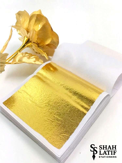 Gold metallic foil leaf sheets for resin art 100 sheets pack