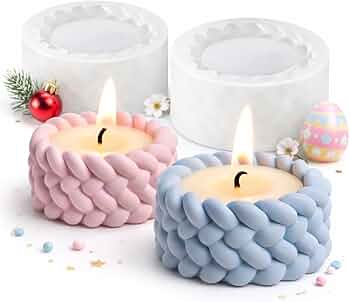 Braided Knit Texture Candle Silicone Mold – Round