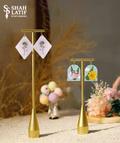 Gold T-bar earring display stand for resin and handmade jewelry