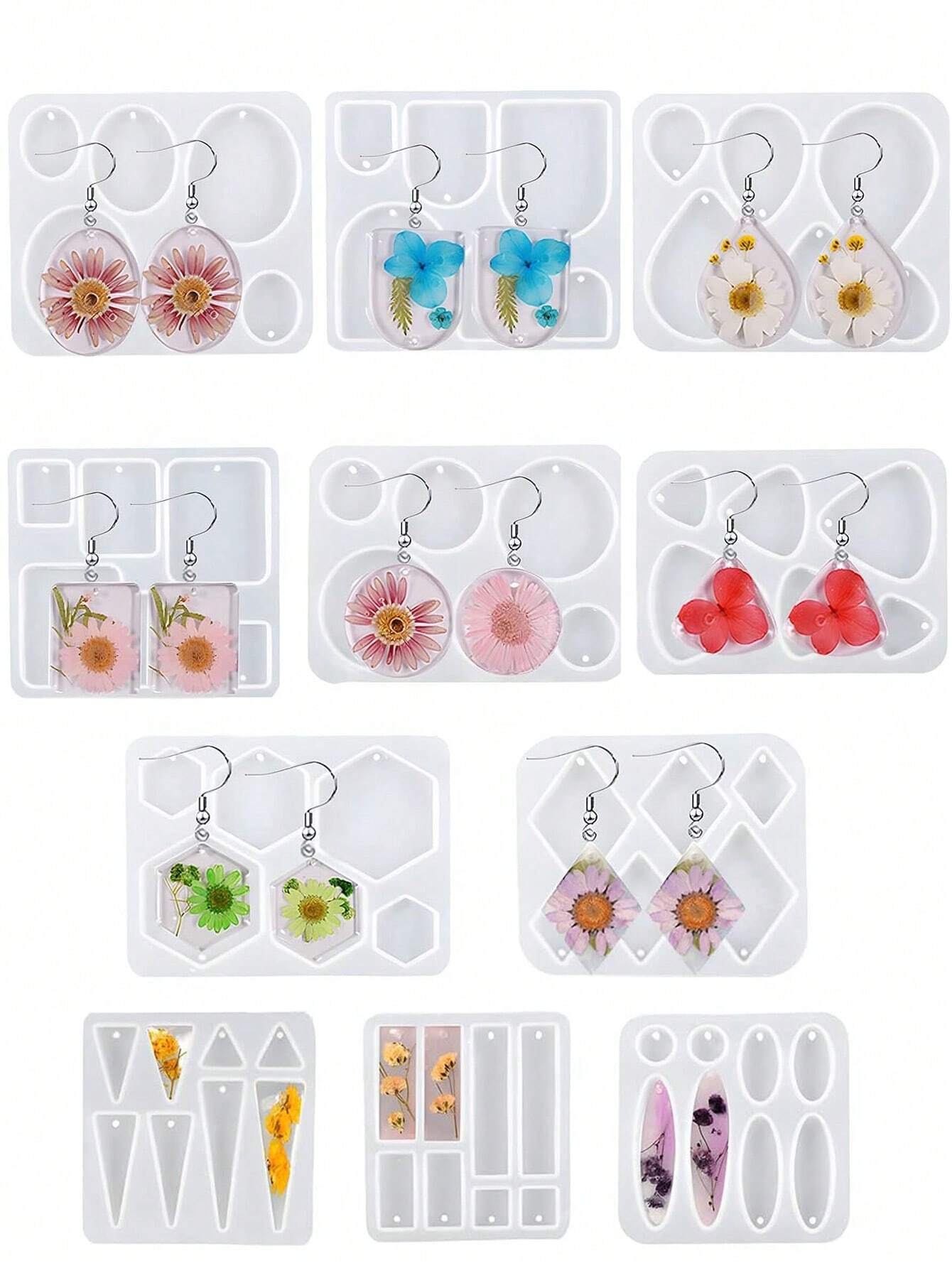 Resin Jewelry Mold, Silicone Mold With Holes, For Epoxy Resin Jewelry Casting, Can Be Used To Make Earrings, Pendants, Keychains And Other Jewelry, DIY Handmade - Mold for Resin Art