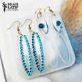Long oval marquise drop earring silicone mold 3 cavity for resin