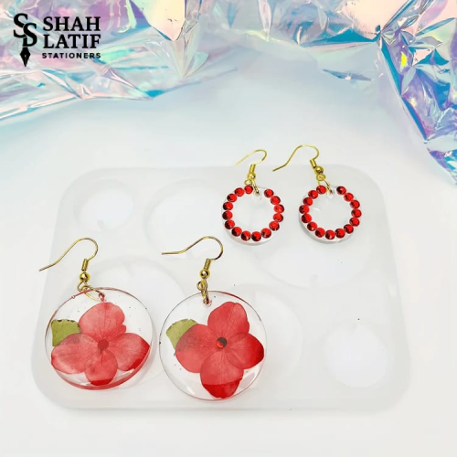 Round circle and hoop earring silicone mold 4 cavity solid and open ring