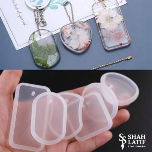 Pendant silicone mold set 4 shapes rounded rectangle heart oval teardrop all types