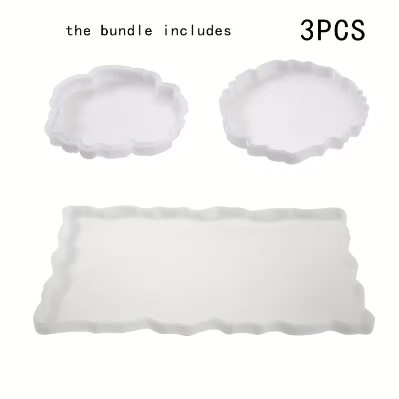 Large Resin Tray Mold And Coaster Molds for Resin Art Casting, Flower Shape Epoxy Resin Casting Molds for DIY, Home Decoration