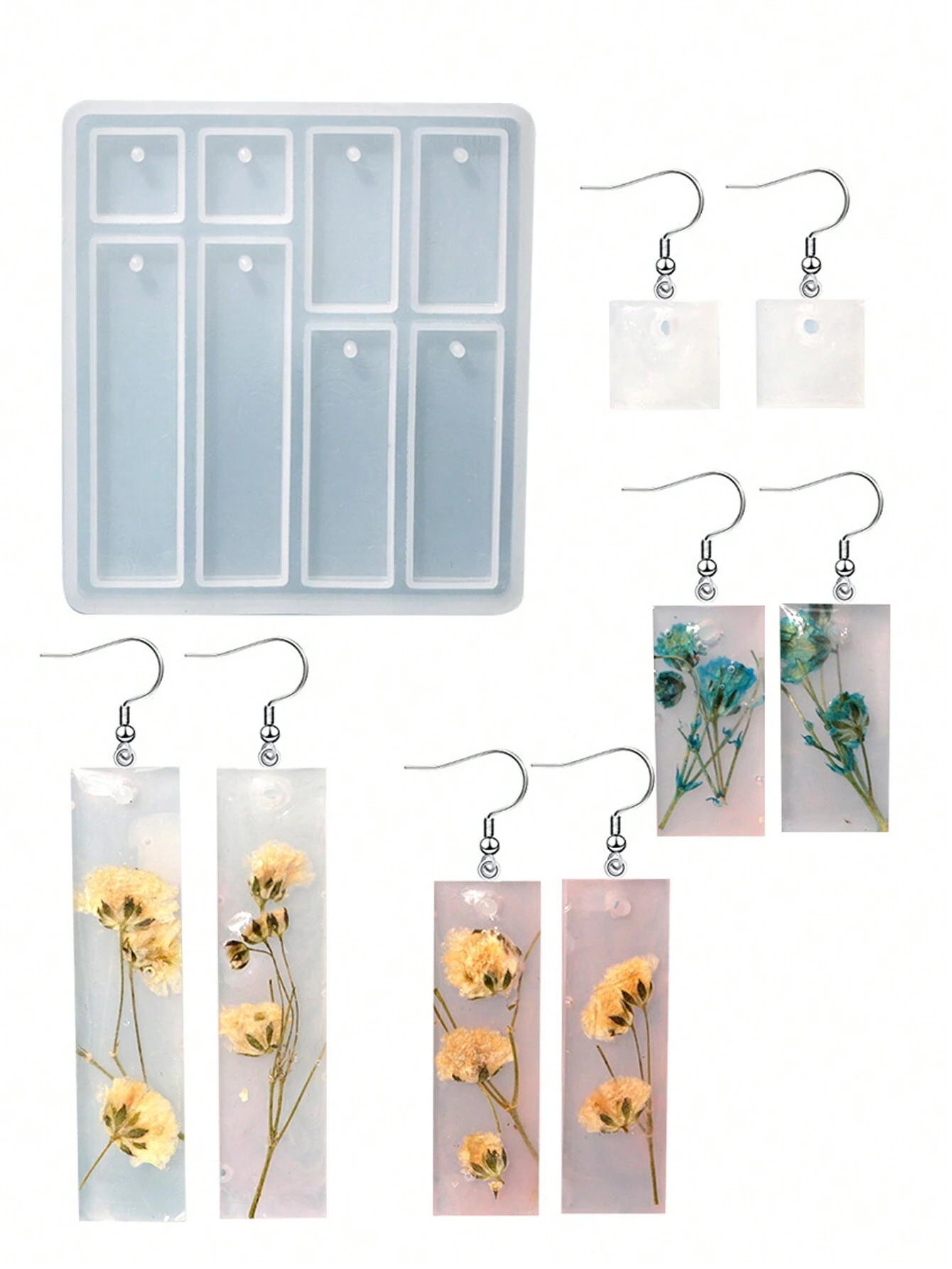 Resin Jewelry Mold, Silicone Mold With Holes, For Epoxy Resin Jewelry Casting, Can Be Used To Make Earrings, Pendants, Keychains And Other Jewelry, DIY Handmade - Mold for Resin Art