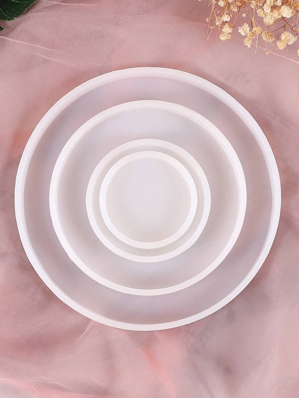 Large Resin Tray Mold And Coaster Molds for Resin Art Casting, Flower Shape Epoxy Resin Casting Molds for DIY, Home Decoration