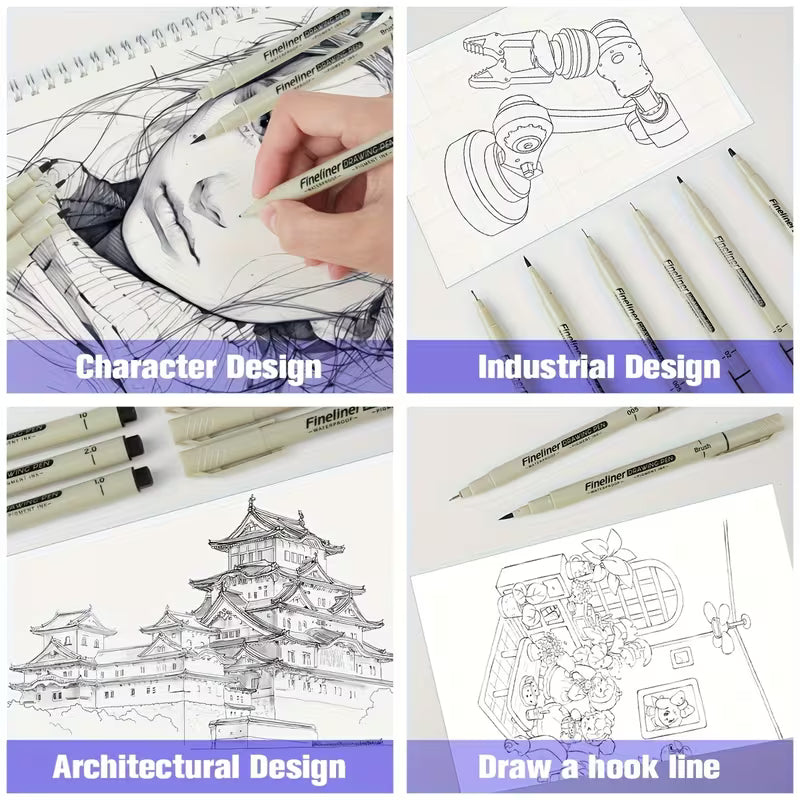 Drawing Pen Fine Liner, best Sketching Pens for Arts & Craft Students Pigment Liner Pigma Micron Drawing Pens