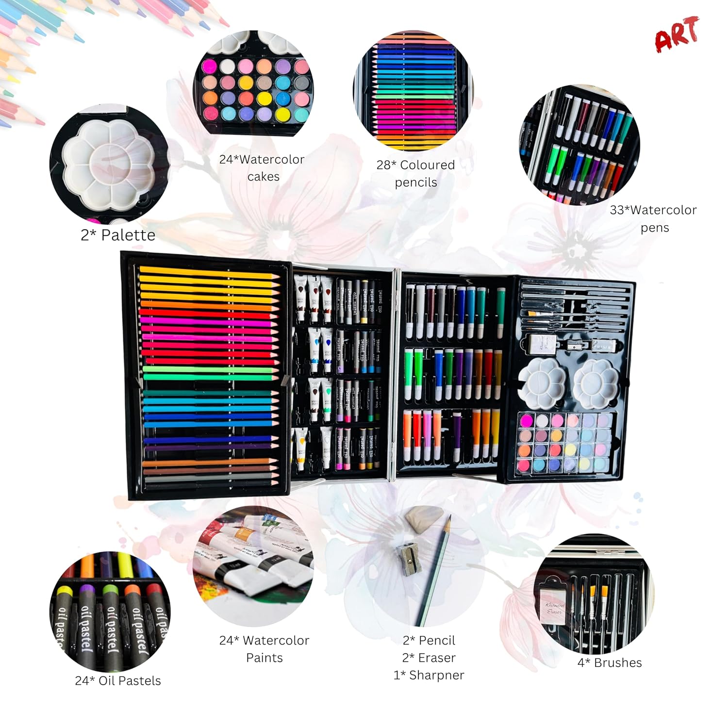 Colouring Kit Kids Art Set Stylish Artists Sketching & Painting Provides Sketch Coloring, Drawing, Painting