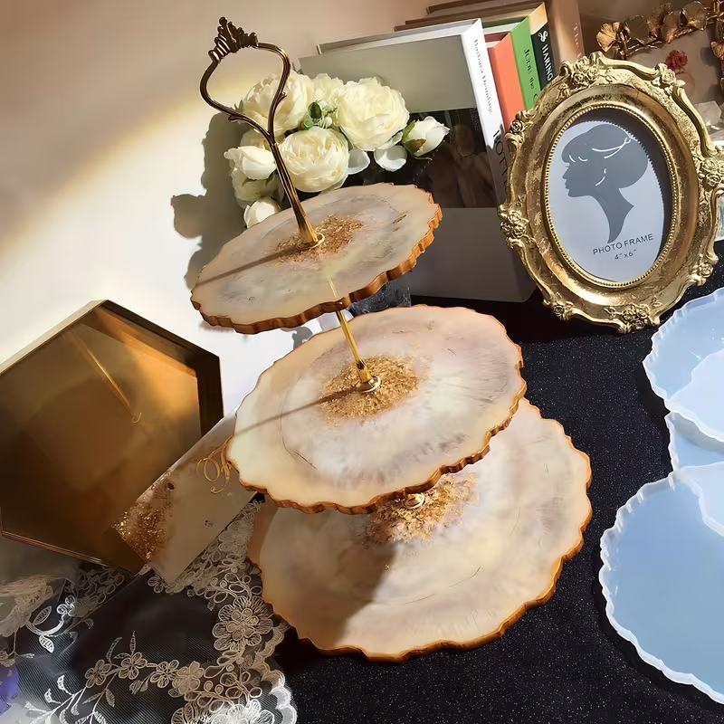 3 Tier Silicone Resin Mold for DIY Craft – Epoxy Coaster & Agate Casting Mold with/without Fittings | Premium Resin Art Supplies Resin Art