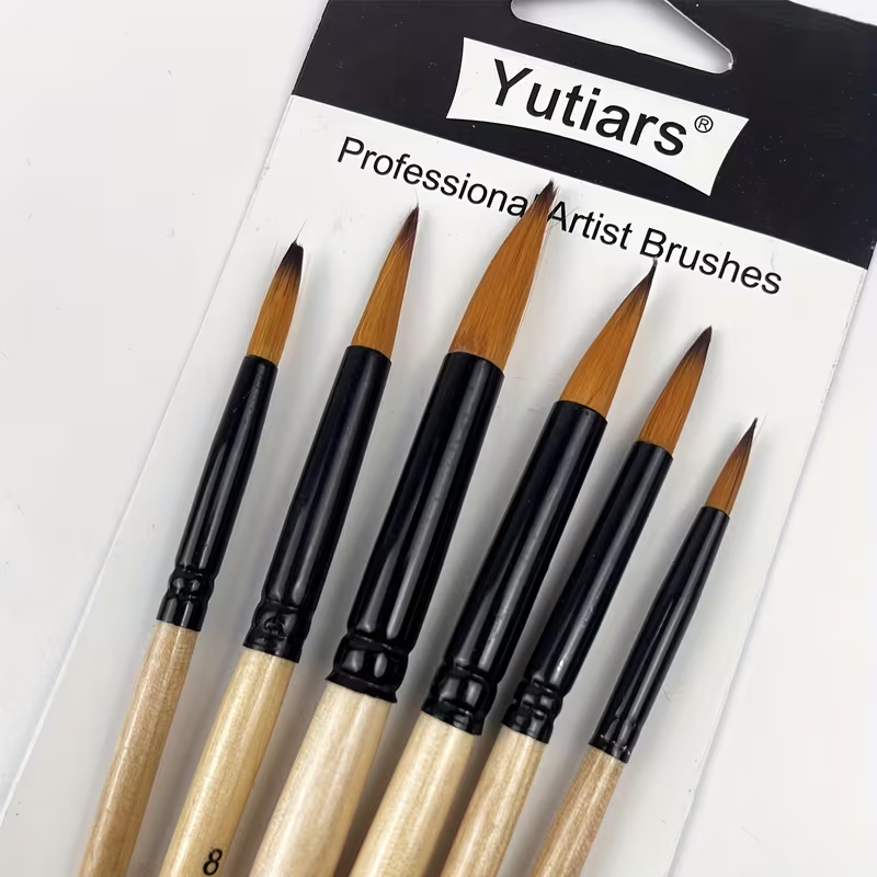 Pack of 12 Multi Shapes High Quality Nylon Professional Art Paint Brush Set Water Color Oil Acrylic Artist Paint Brush Set