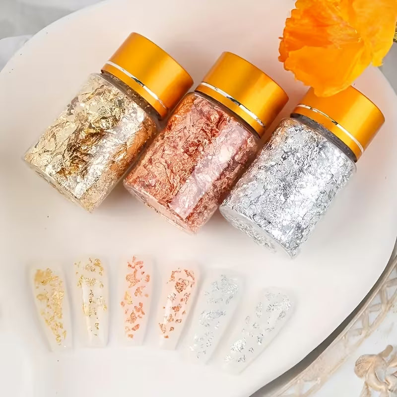 3 design Gold Leaf Foil Flakes for Resin Art & Nail Art Best Seller in Pakistan Premium Quality Easy to Use