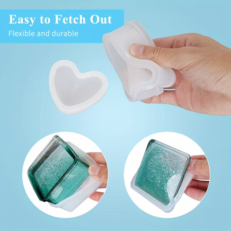 Box-Shaped Resin Molds, Heart-Shaped Jewelry Box Molds, Silicone Resin Molds, Hexagonal Storage Box Molds, And Square Epoxy Resin Molds, Used for Creating Resin Molds Box Jar Silicone Mold, For Epoxy Resin