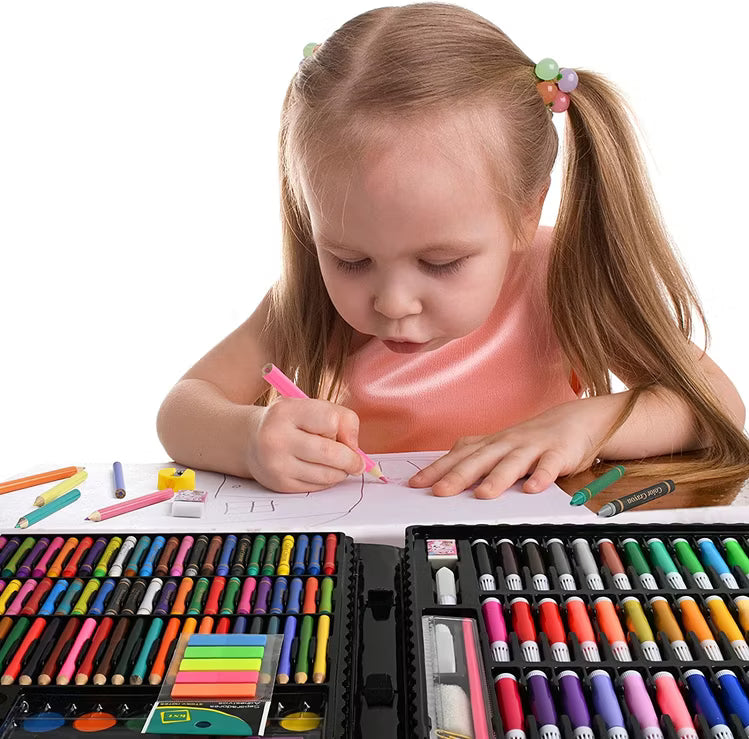 Colouring Kit Kids Art Set Stylish Artists Sketching & Painting Provides Sketch Coloring, Drawing, Painting