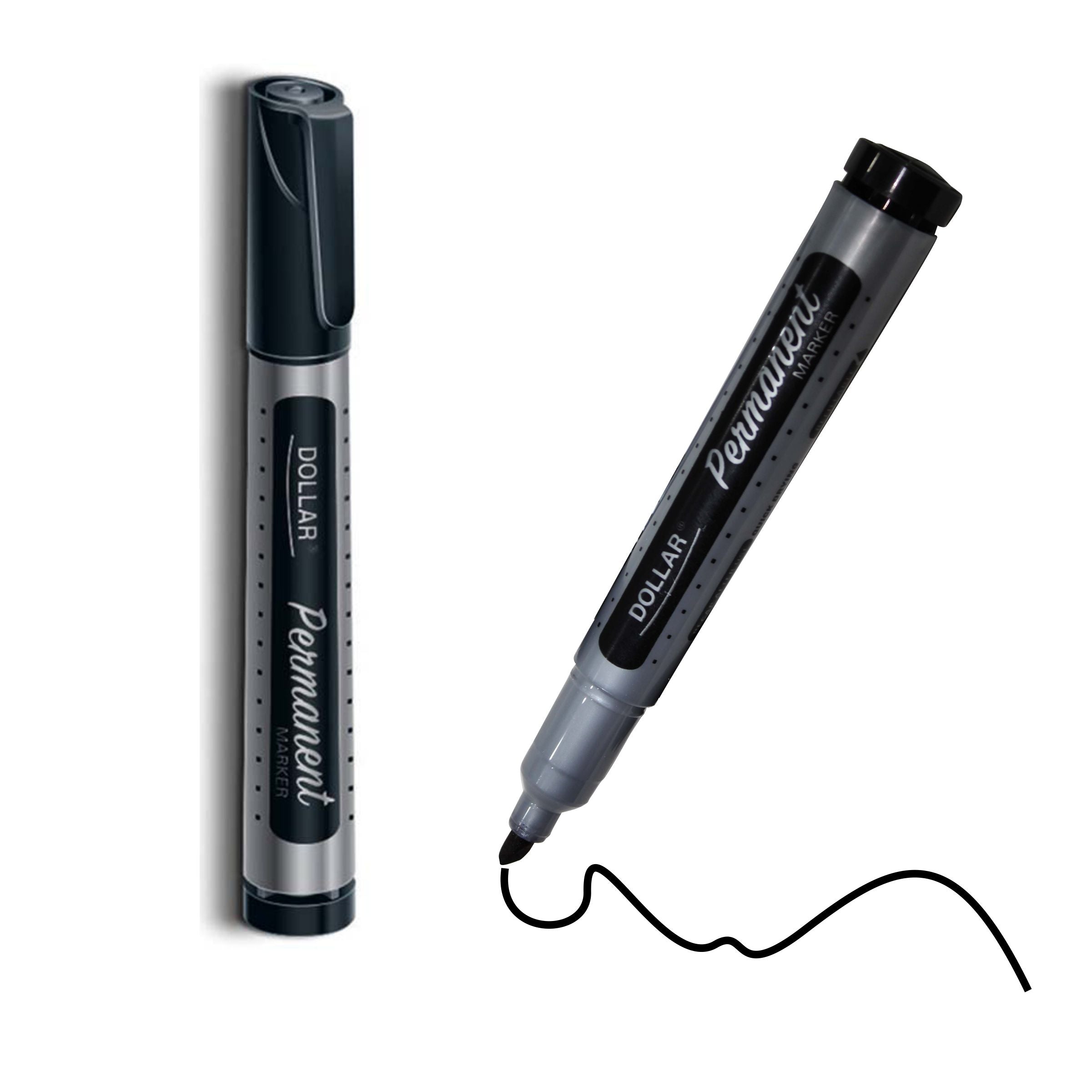 Dollar Round Tip Permanent Marker 2mm Black [RS][1PC]