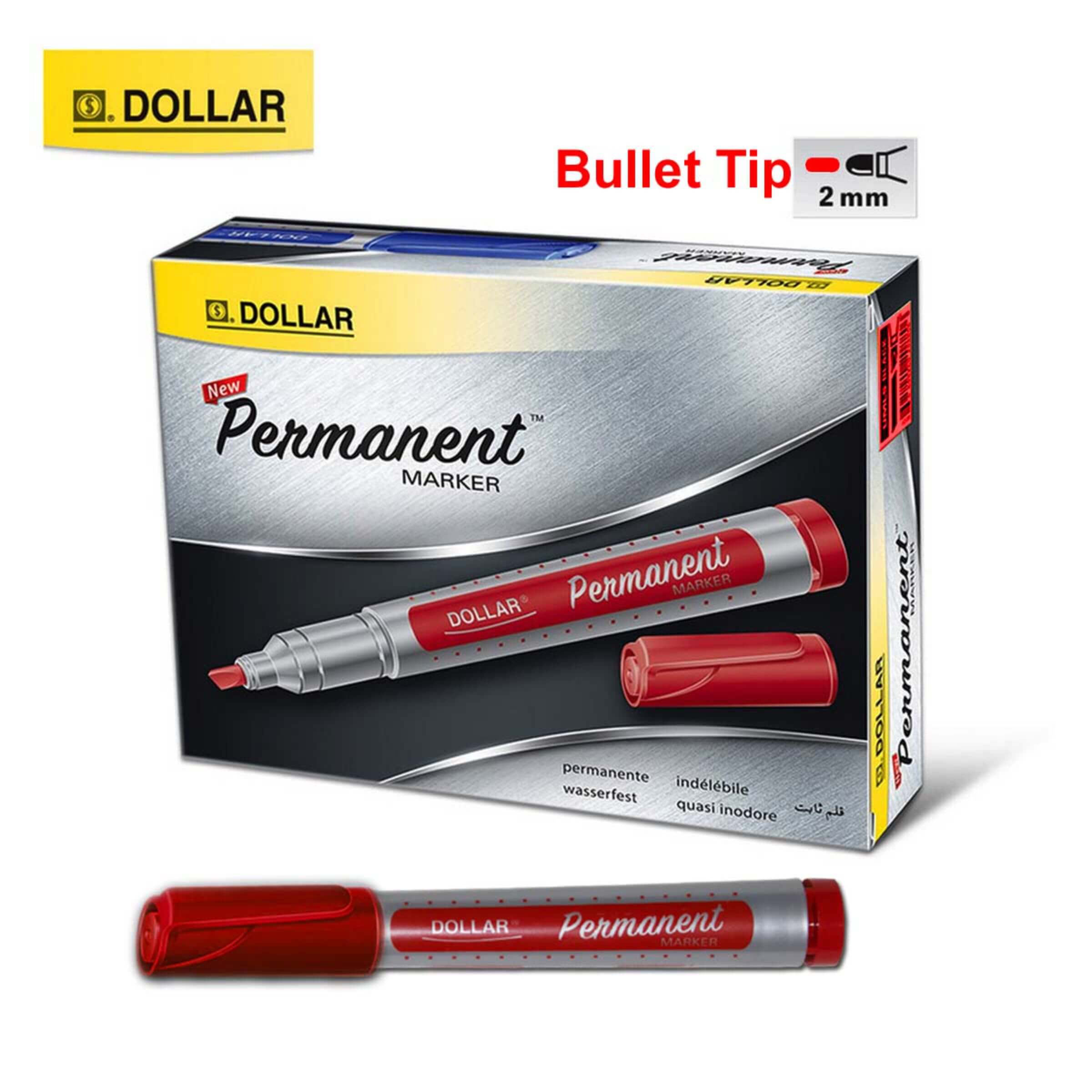 Dollar cut Permanent Marker 2mm  Red [RS][1PC]