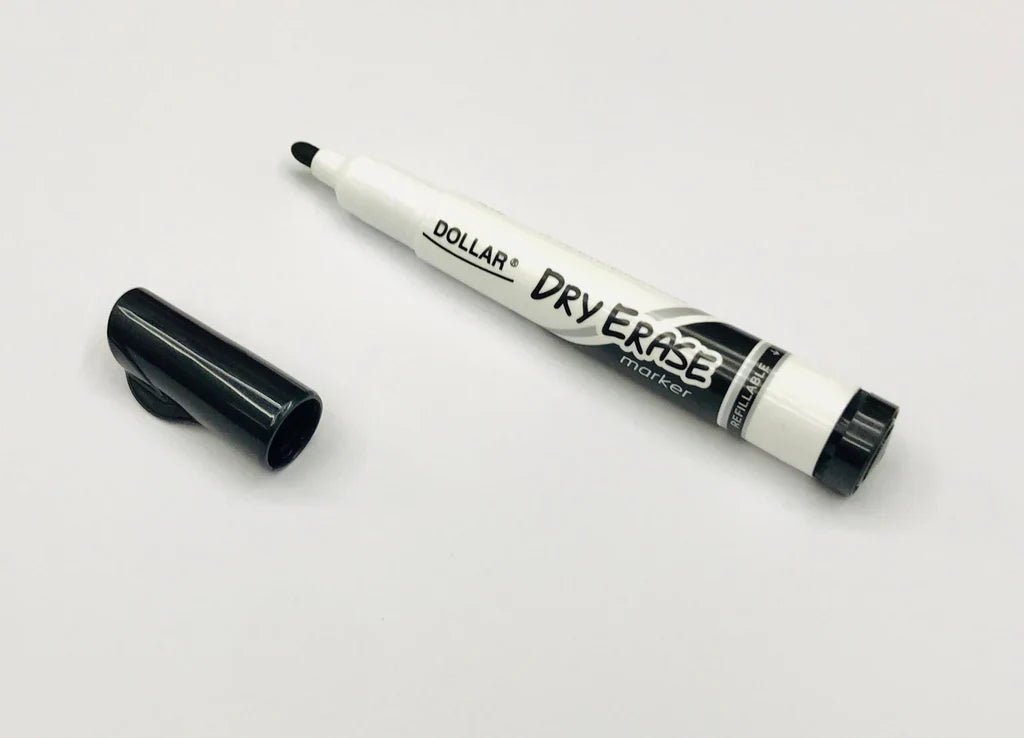 Dollar Round Tip Dry Erase Board Marker 2mm Black [RS][1PC]