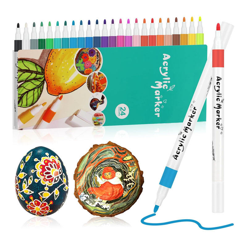 Acrylic Paint Markers Set 12 to 80 Colours Acrylic Markers Acrylic Pens for Rock Painting, Canvas, Wood, Glass, Ceramic & DIY Crafts