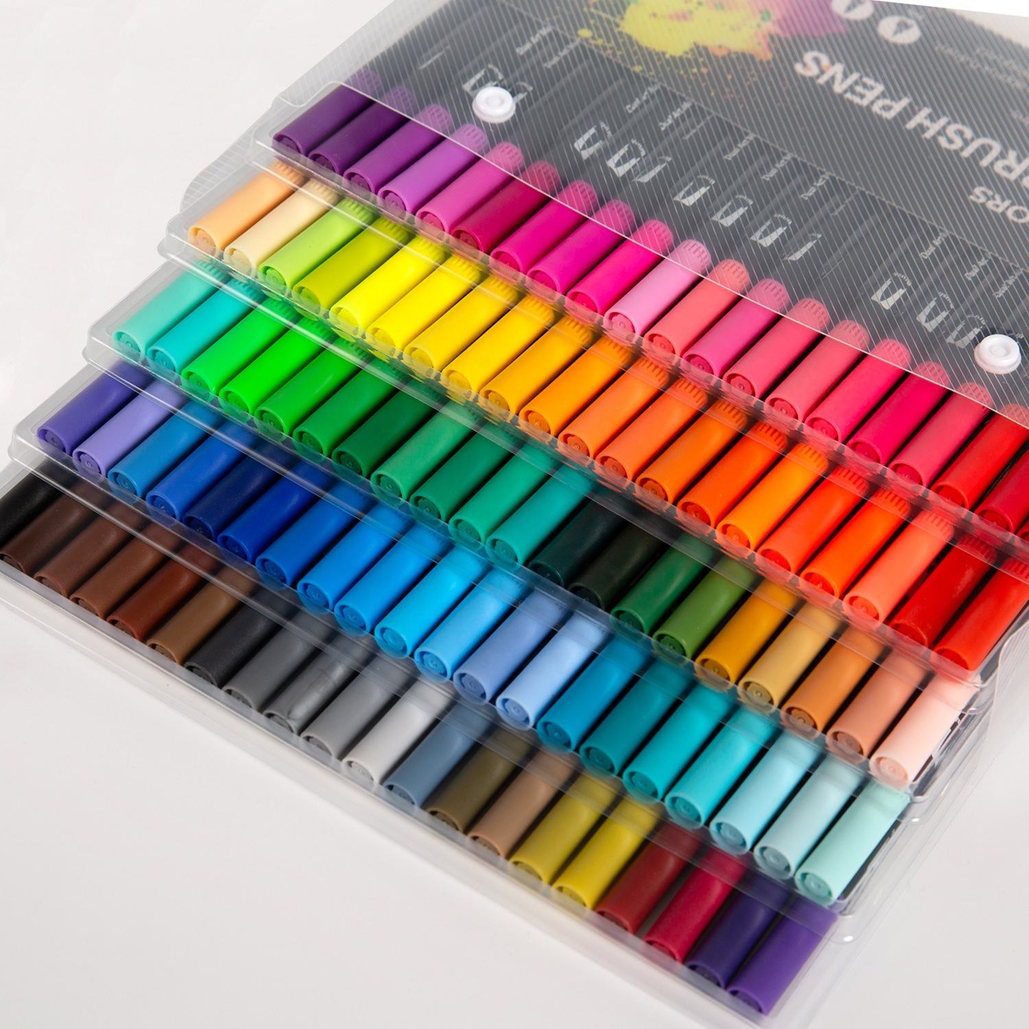 Dual Tip Brush Marker Pen, Colored Pen Fine Point Art Marker & Brush Highlighter Pen for Adult Coloring Hand Lettering Writing Planner Art Supplier